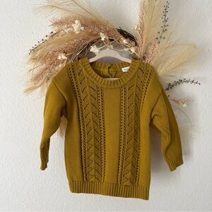 miimie cotton knit chartreuse golden green sweater